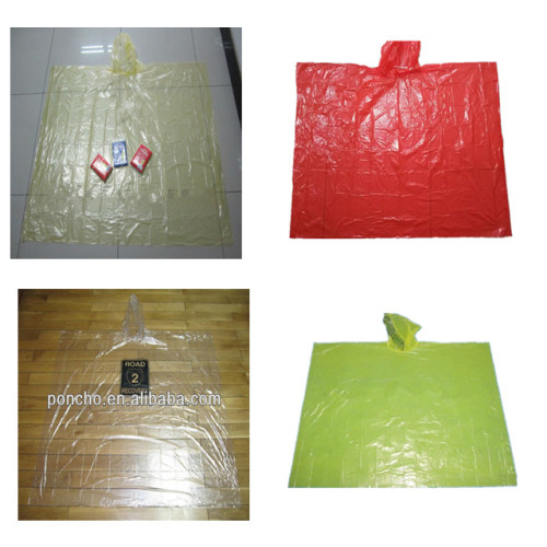 Plastic PE Disposable Rain Poncho