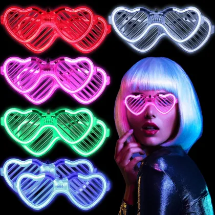 LED Neon Rave Glasses - Promotional Items & Party Supplies for Glow DJ Costumes and Halloween Parties