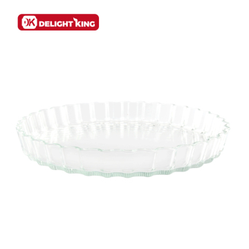 Fluted French Style Glass Baking Dishes Pie Oan