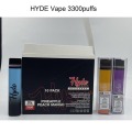 Hyde Edge 3300 Puffs recarregáveis ​​descartáveis