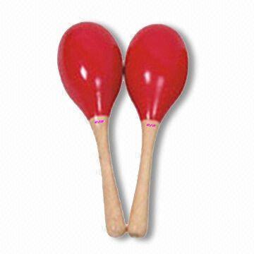 Maracas Toy, Made of Plywood, Available in Size of 19.5 x 6 x 6cm