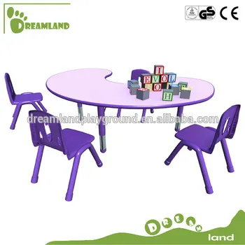 Easy to clean Height adjustable moon shape group table