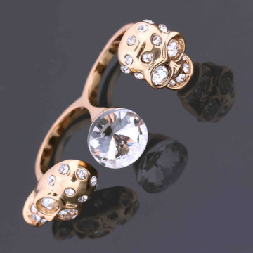 New Design Mens Two Finger Ring Simulated Diamond Ring 2012 Hot