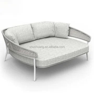 Large Outdoor Beach Rope Sunbed Aluminum Furniture