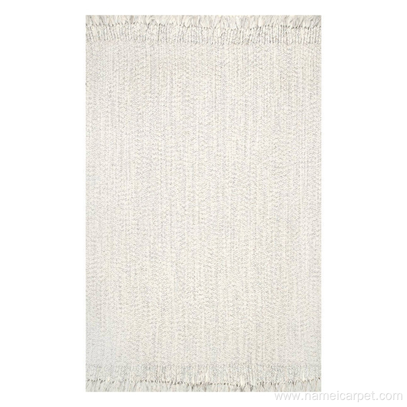 indoor outdoor white bohemian rug tassel