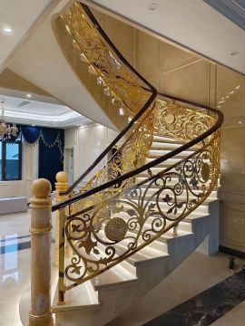 Show unique personality, suitable for high-end villas antique custom-carved iron handrails