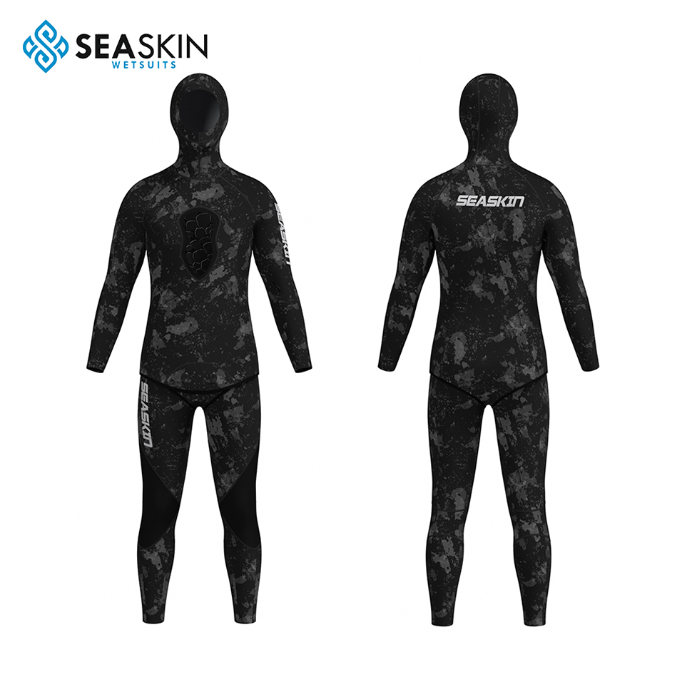 Seaskin 3mm dua dalam satu camo kustom camo neoprene diving jas spearfishing wetsuit for man