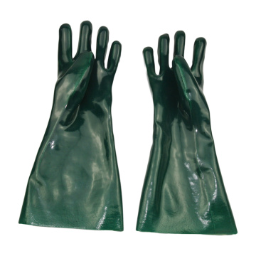 Green PVC Dipped Gloves interlock liner 16inch