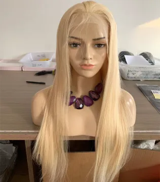 24 26 In Blonde 613 Virgin Straight  Human Hair Lace Front Wig ,HD Illusion Lace 150% Density With Elastic Band