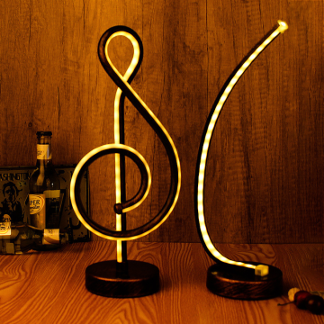 Night Lighting LED Note Shape Table Lamp: 3 Color Modes & 10 Brightness Levels