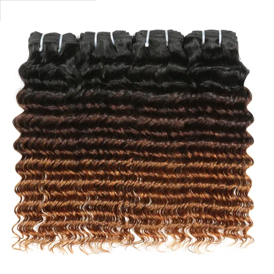 wholesale virgin hair vendors ombre color Brazilian hair extension 1B/4/30 deep wave hair