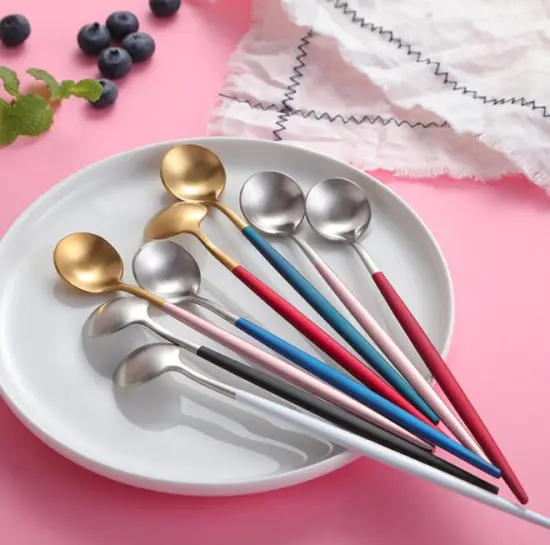 Multicolor Mirror Polish Stainless Steel Spoon