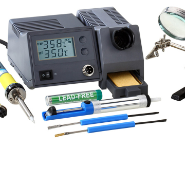 Zhongdi ZD-931 Kit: 48W Solder Station with Digital Display, Magnifier, and Desoldering Pump