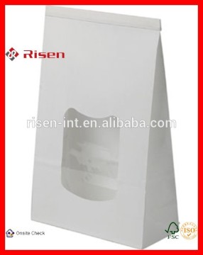 Food packaging bag with window
