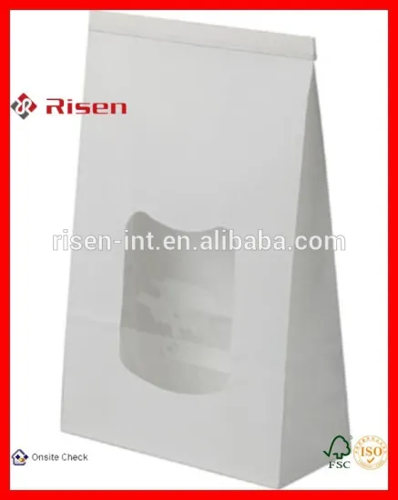 Food packaging bag with window