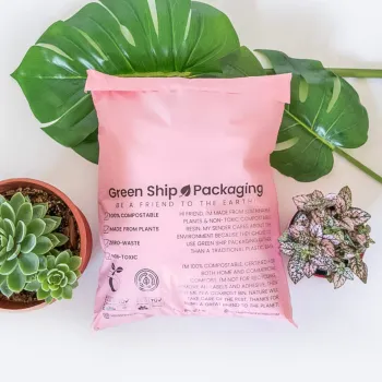 Custom 12x15 Biodegradable Pink Compostable Shipping Bag