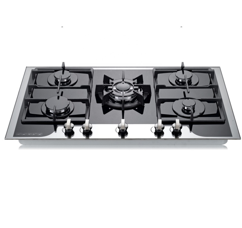 5 Burners Mirror Design With Safety Device Automatic Ignition Kitchen Use Super Flame Gas Stove