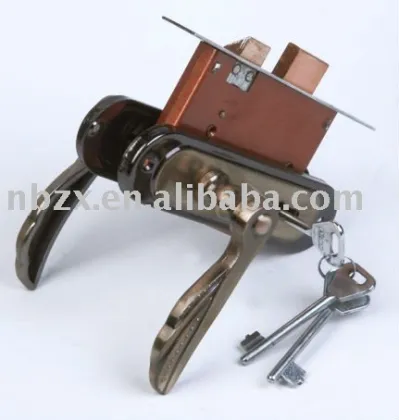 antique copper security lock for wooden door