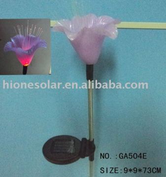 Plastic Flower Spile Solar Garden Light In Violet