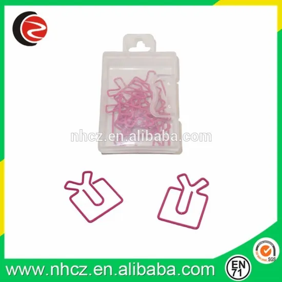 geometry shaped clear plastic paper clip