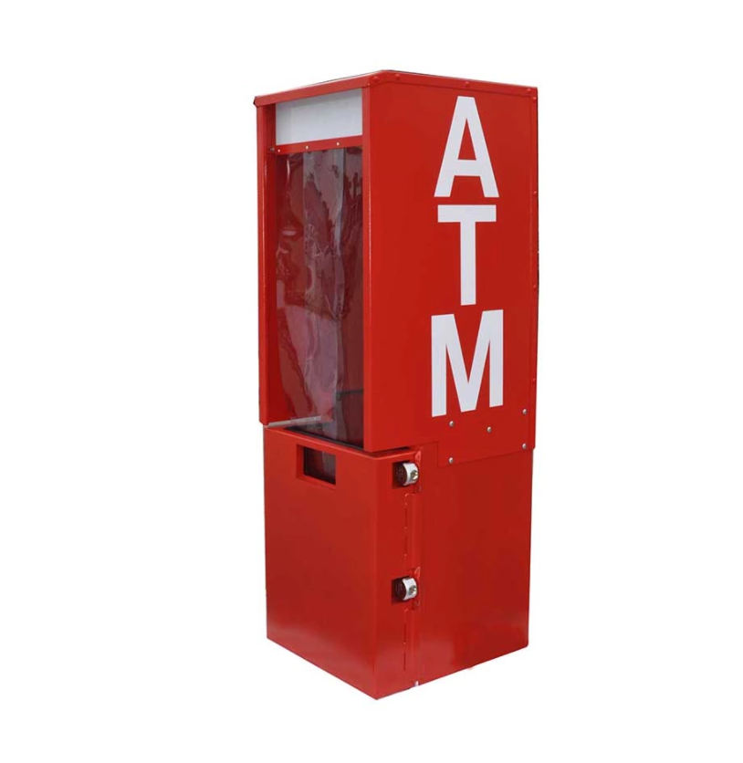 OEM Red Metal Powder Coating ATM Machine Enclosure