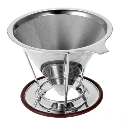 Stainless Steel Cone Pour Over Coffee Filter Dripper
