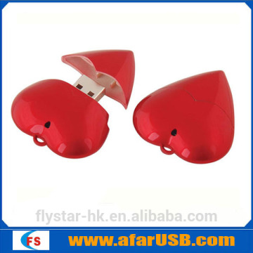 2014 newest type heart shape USB flash drive, plastic heart shape pen drive,heart USB flash drive