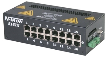 Red Lion N-Tron 516TX 16 Port Ethernet Switch Horizontal Configuration