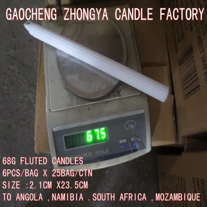 Sample free house hold white flute candle