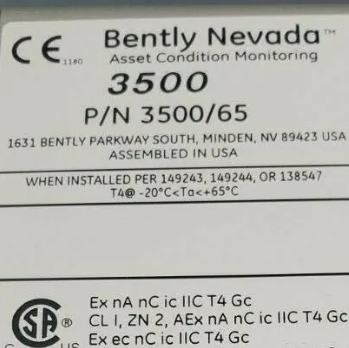 Bently Nevada 3500/65-02-00 172109-01 RTD/ Isolated Tip TC I/O Module, External Terminations