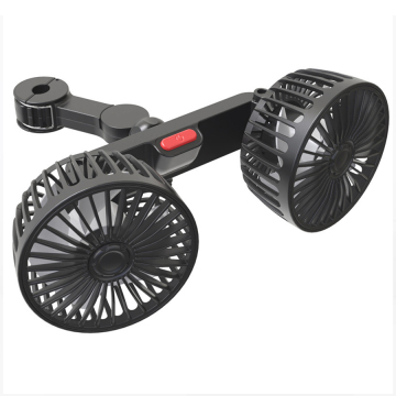 5V Auto Car SUV Truck Back Seat Headrest Mini Electronic Cooling Fan - Dual Heads, Three Levels, Rotatable