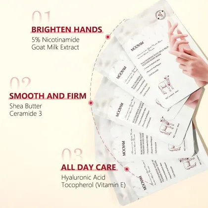 Custom Niacinamide Hand SPA Mask - OEM Moisturizing Smoothing Goat Milk Collagen Glove Sheet Hand Mask