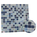 Nebula gold line Carreaux de mosaïque modernes bleu émeraude