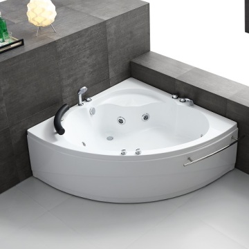 Drop In Whirlpool Bathtub 1.35m Small Corner Hydro Massage Spa Bathtub