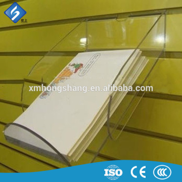 2016 Clear Acrylic Slatwall Book Shelf Acrylic Hanging Book Shelf