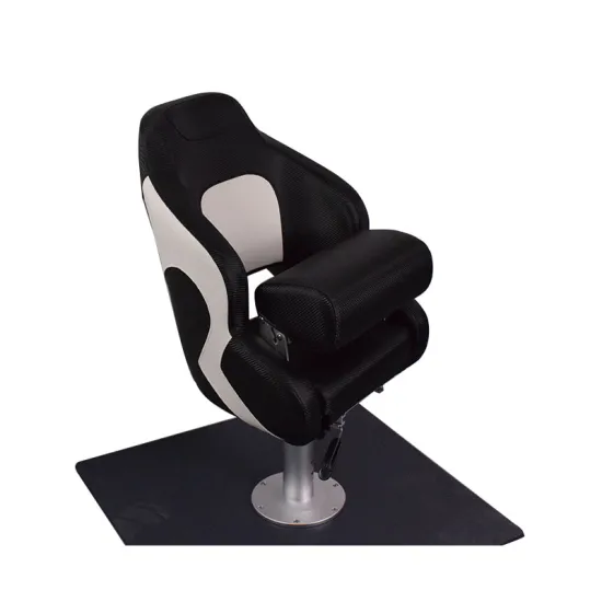 Folding Boat Seat with Flippable Bolster for Marine Leaning Position