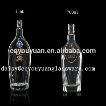 70cl cognac bottle clear brandy glass bottle with decal