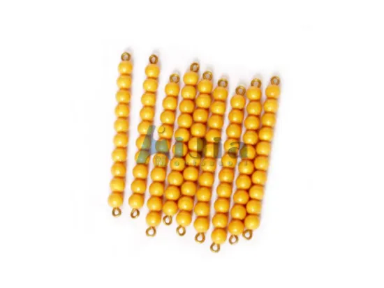 Montessori education 9 Golden Bead Bars of Ten