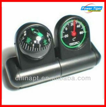 2 in 1 car decoration with Car compass and thermometer