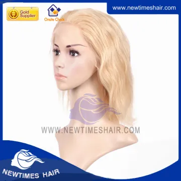 Blonde color human hair wig