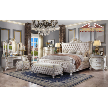 Luxury King Size Bed and Dresser Set for Bedroom Furniture