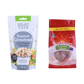 Grains stand up pouch transparent plastic bag with zipper