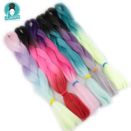Ombre Brown Blonde  Rainbow Three Tone Colors Ombre Color Jumbo Braiding Hair