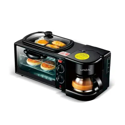 SOKANY 2024 LED Display 12L Multifunctional 3-in-1 Black Electric Breakfast Machine