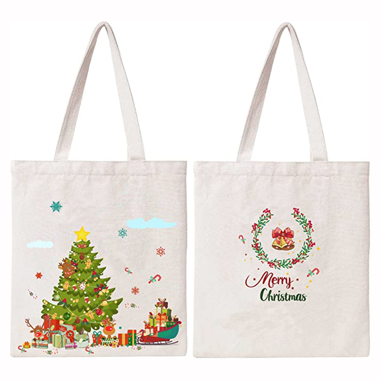 Tas kapas pola Natal dengan logo khusus