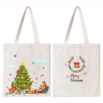 Christmas Pattern Cotton Bag With Custom Logo