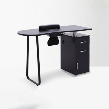 Modern Black MDF Wooden Nail Desk for Manicure with Dust Collector