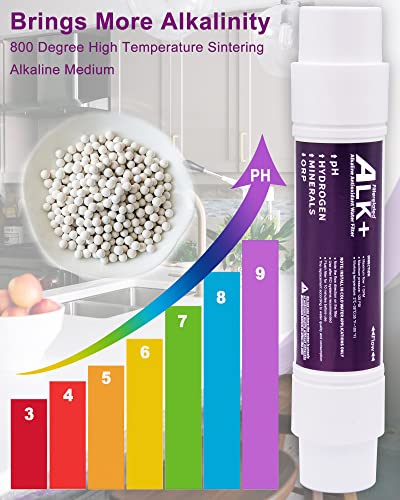 T33 Filtro inline Pure Orp Water Substituição pH 8 sistema ionizado RO Sistema de hidrogênio Mineral Ball Alcalina Cartucho