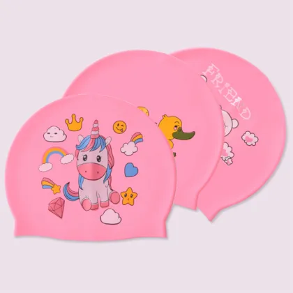 Cute Cartoon Waterproof Swimming Cap for Boys and Girls