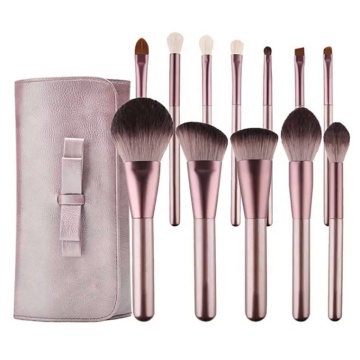 15 Pcs Rose Gold Long Handle Blush Makeup Brushes with Case - Wholesale Professional Makeup Kit